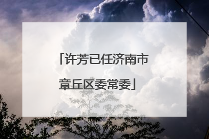 许芳已任济南市章丘区委常委