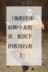衡阳市耒师附小龙智英：阳光下的教育行者
