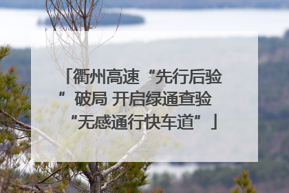 衢州高速“先行后验”破局 开启绿通查验“无感通行快车道”