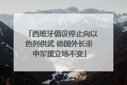 西班牙倡议停止向以色列供武 德国外长重申军援立场不变