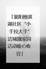 襄阳檀溪湖社区“小手拉大手”洁城靓家园活动暖心收官