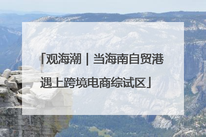 观海潮｜当海南自贸港遇上跨境电商综试区