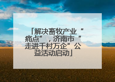 解决畜牧产业“痛点”，济南市“走进千村万企”公益活动启动