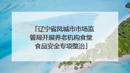 辽宁省凤城市市场监管局开展养老机构食堂食品安全专项整治