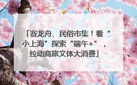 赛龙舟、民俗市集！看“小上海”探索“端午+”，拉动商旅文体大消费