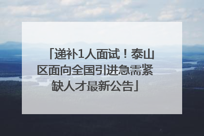 递补1人面试！泰山区面向全国引进急需紧缺人才最新公告