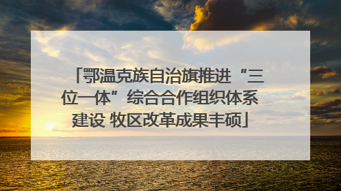 鄂温克族自治旗推进“三位一体”综合合作组织体系建设 牧区改革成果丰硕