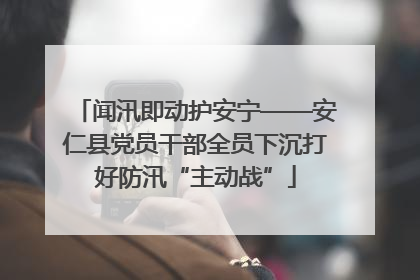 闻汛即动护安宁——安仁县党员干部全员下沉打好防汛“主动战”