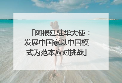 阿根廷驻华大使：发展中国家以中国模式为范本应对挑战