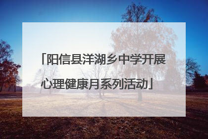 阳信县洋湖乡中学开展心理健康月系列活动