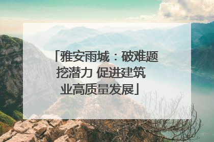 雅安雨城：破难题 挖潜力 促进建筑业高质量发展