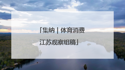 集纳｜体育消费江苏观察组稿