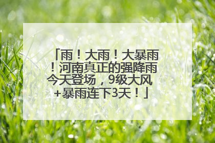 雨！大雨！大暴雨！河南真正的强降雨今天登场，9级大风+暴雨连下3天！