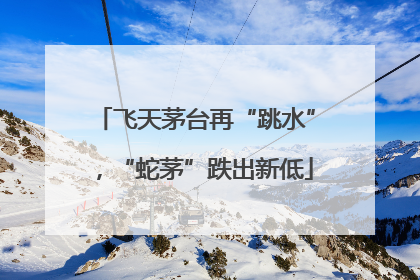 飞天茅台再“跳水”，“蛇茅”跌出新低