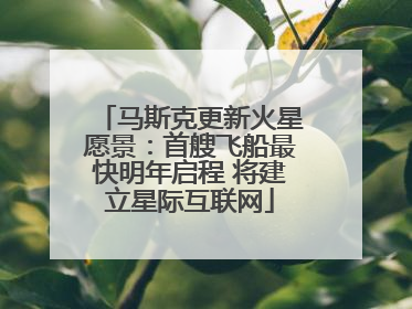 马斯克更新火星愿景：首艘飞船最快明年启程 将建立星际互联网