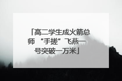 高二学生成火箭总师 “手搓”飞燕一号突破一万米