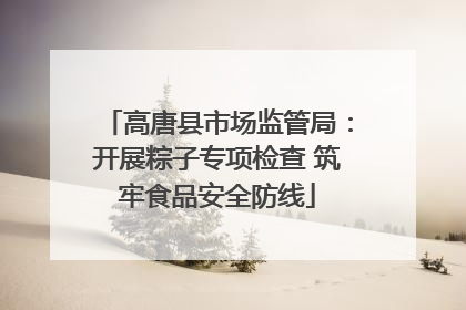 高唐县市场监管局：开展粽子专项检查 筑牢食品安全防线