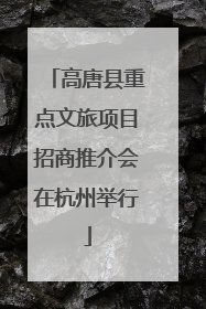 高唐县重点文旅项目招商推介会在杭州举行