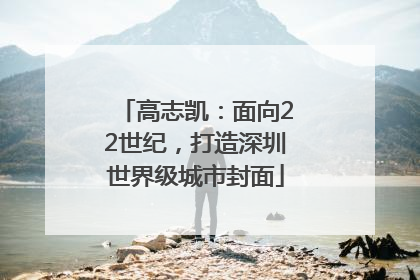 高志凯：面向22世纪，打造深圳世界级城市封面