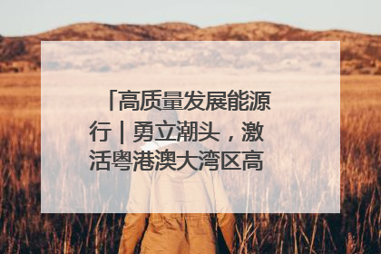 高质量发展能源行｜勇立潮头，激活粤港澳大湾区高质量发展动力源