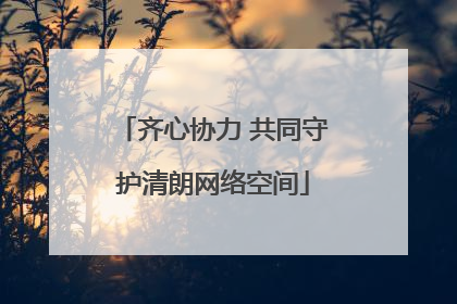 齐心协力 共同守护清朗网络空间