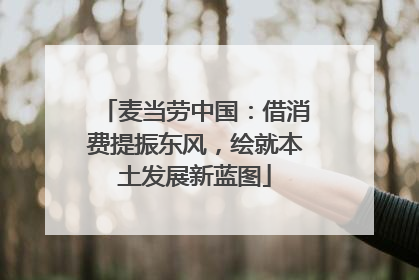 麦当劳中国：借消费提振东风，绘就本土发展新蓝图
