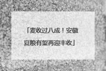 麦收过八成！安徽夏粮有望再迎丰收