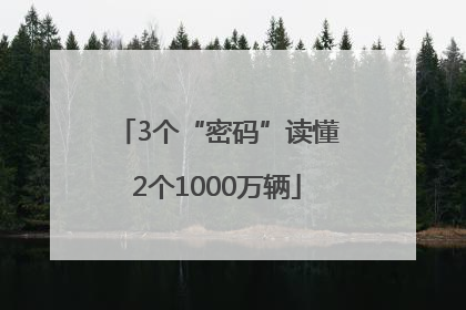 3个“密码”读懂2个1000万辆