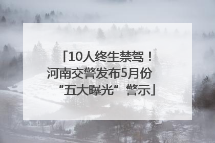 10人终生禁驾！河南交警发布5月份“五大曝光”警示