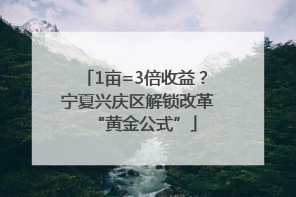 1亩=3倍收益？宁夏兴庆区解锁改革“黄金公式”