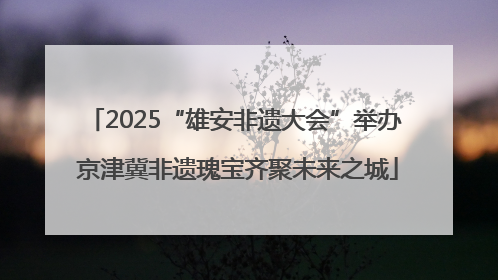 2025“雄安非遗大会”举办 京津冀非遗瑰宝齐聚未来之城