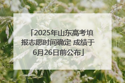 2025年山东高考填报志愿时间确定 成绩于6月26日前公布