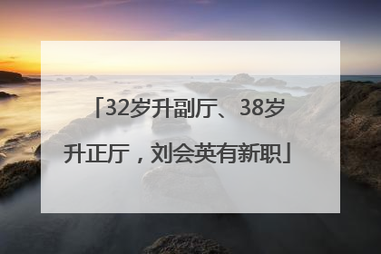 32岁升副厅、38岁升正厅，刘会英有新职