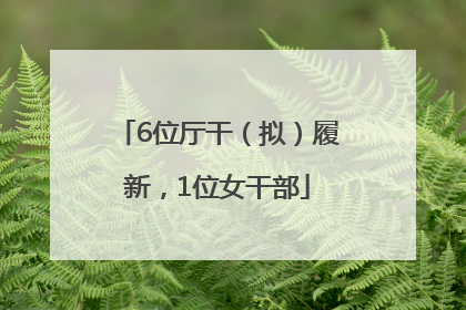 6位厅干（拟）履新，1位女干部