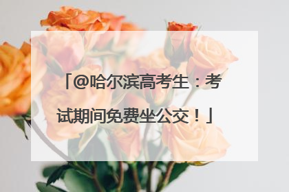 @哈尔滨高考生：考试期间免费坐公交！